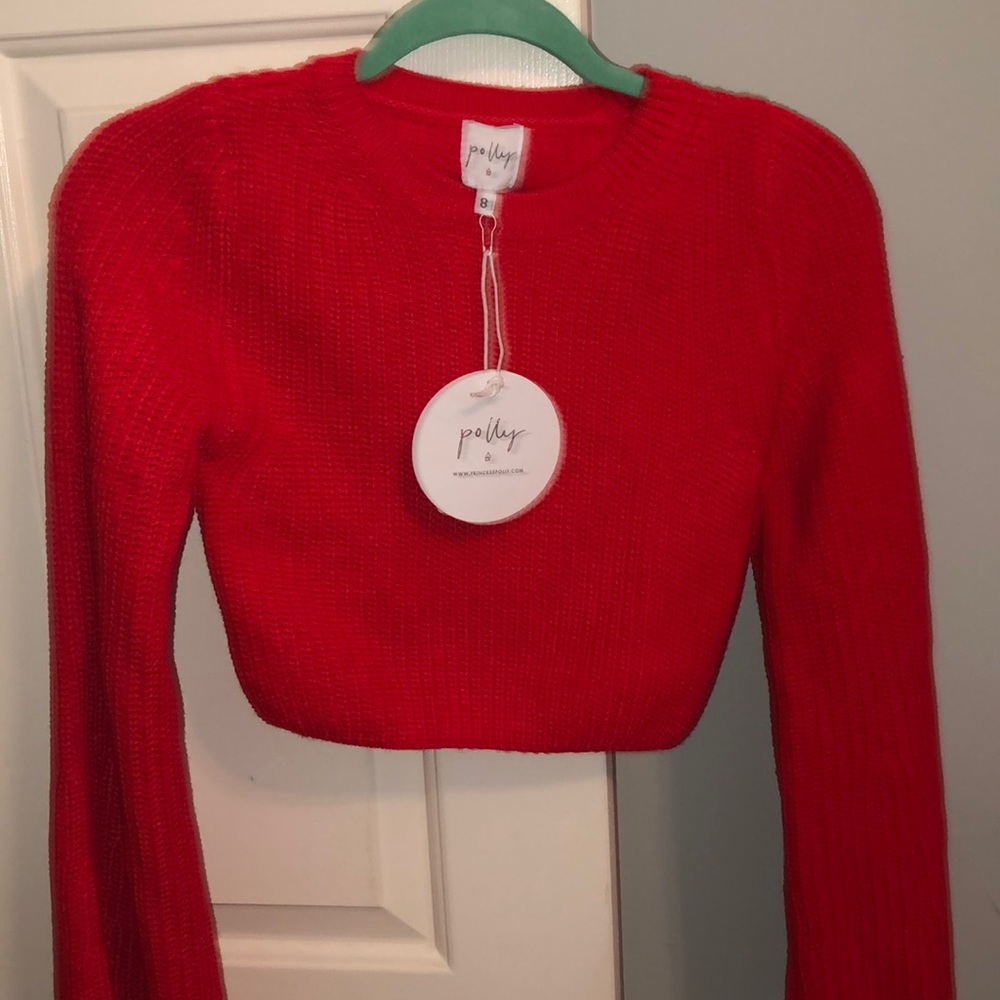 Princess Polly red cropped sweater